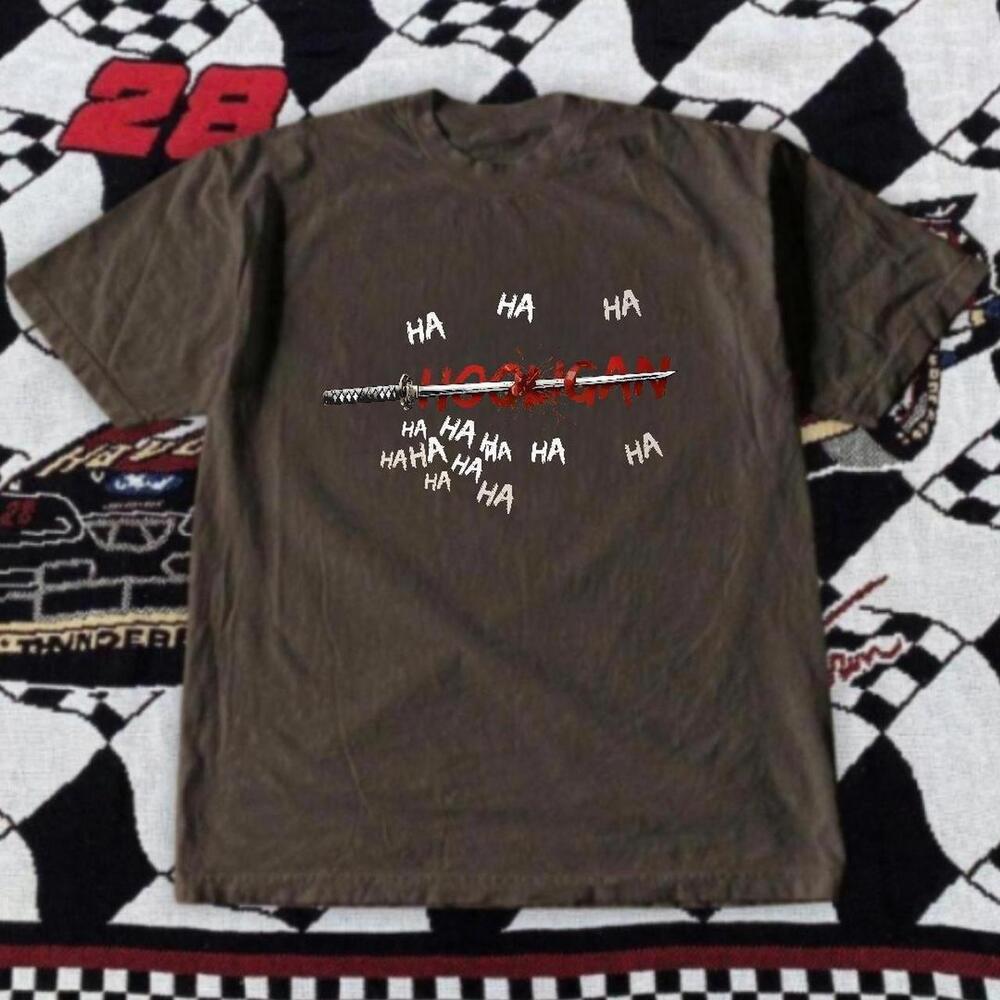 Gildan Men Brown T-Shirt, Brown & Red Ha Ha Ha Joker Tee